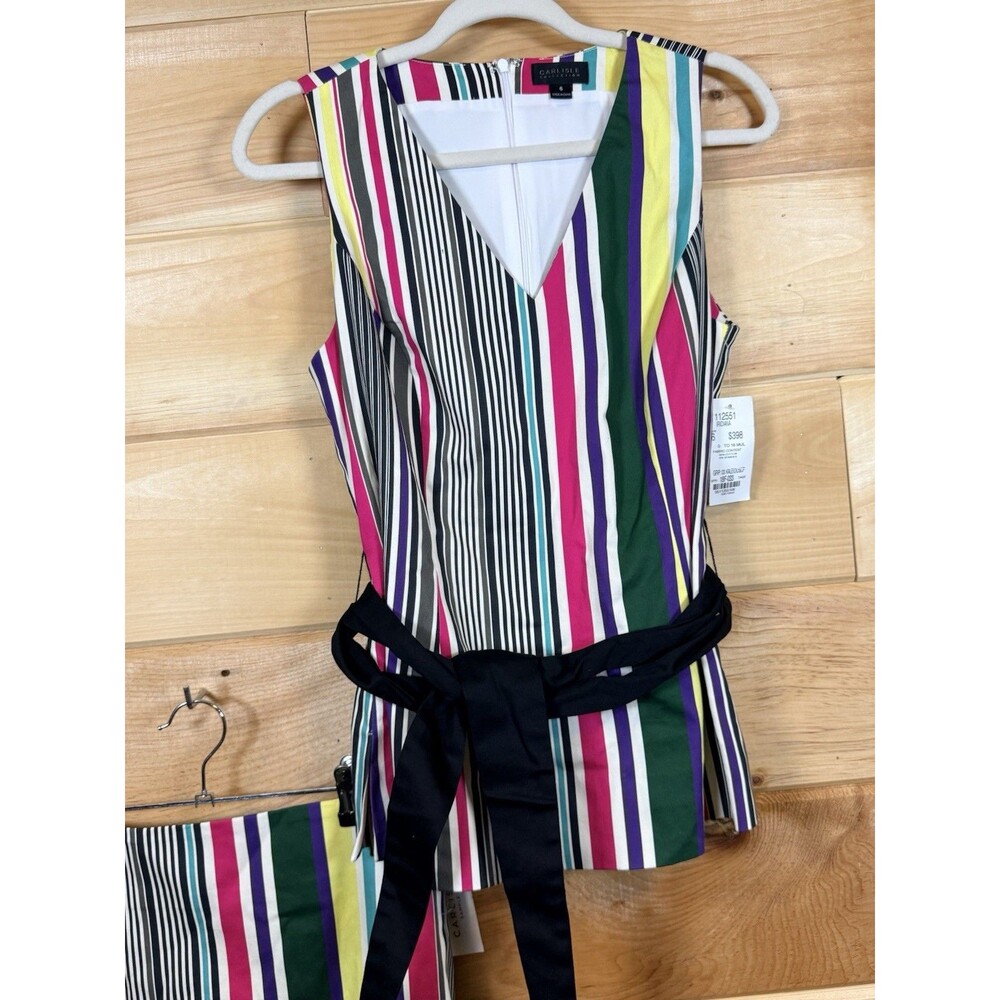 Carlisle women's 2 Piece Shirt And Blouse Size 6 Multi Striped Classic NWT - Picture 4 of 9